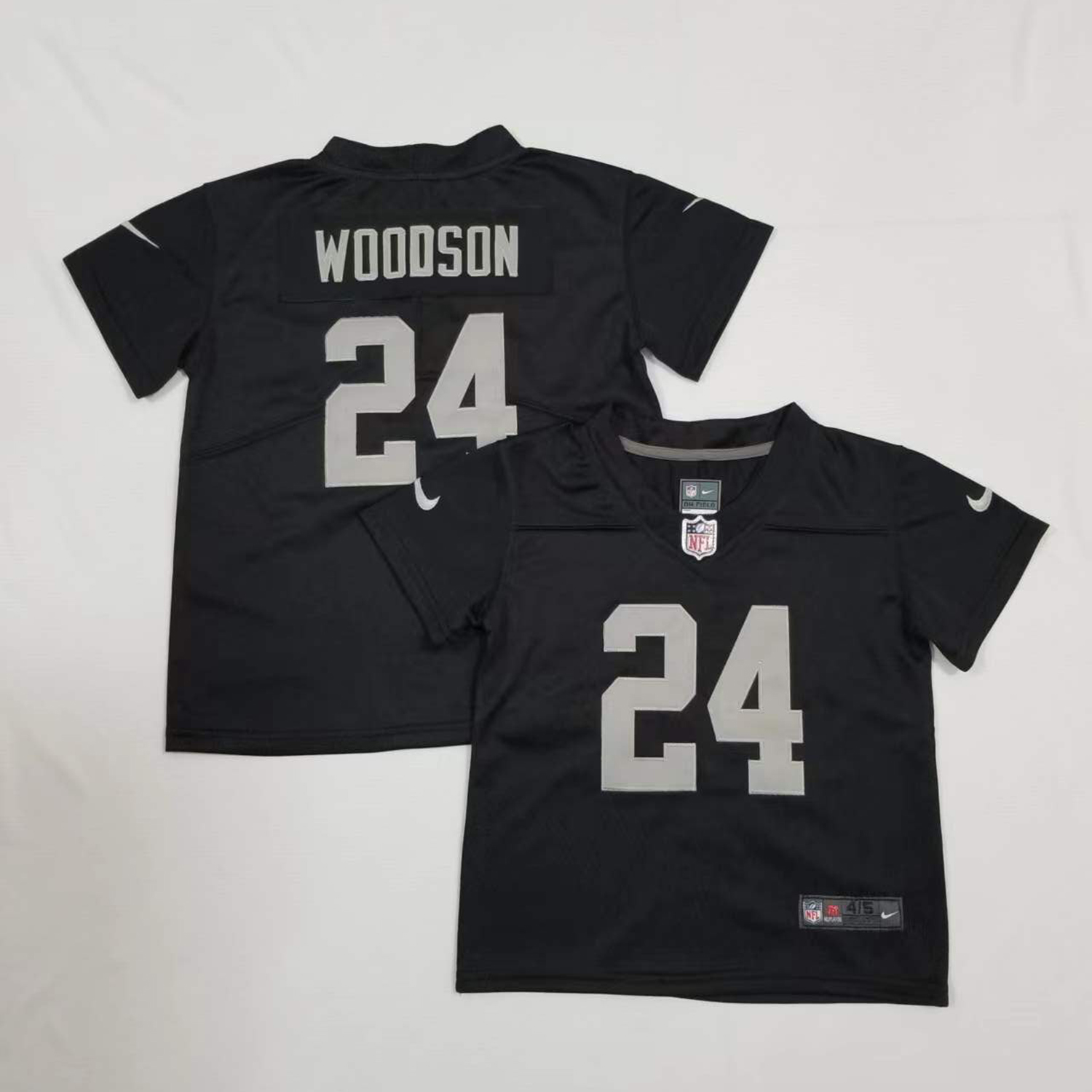 Toddler Nike Raiders #24 Charles Woodson Black Team Color Stitched NFL Vapor Untouchable Jersey